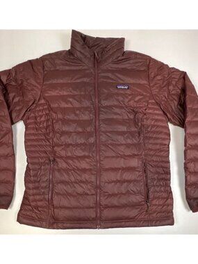 Patagonia Women's M Nano Puff Jacket Maroon Brown Full Zip Quilted Puffer Coat